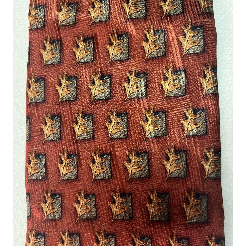 NEW‎ JZ RICHARDS Nordstrom Hand Made in USA Red 100% Silk Tie Geometric NWT